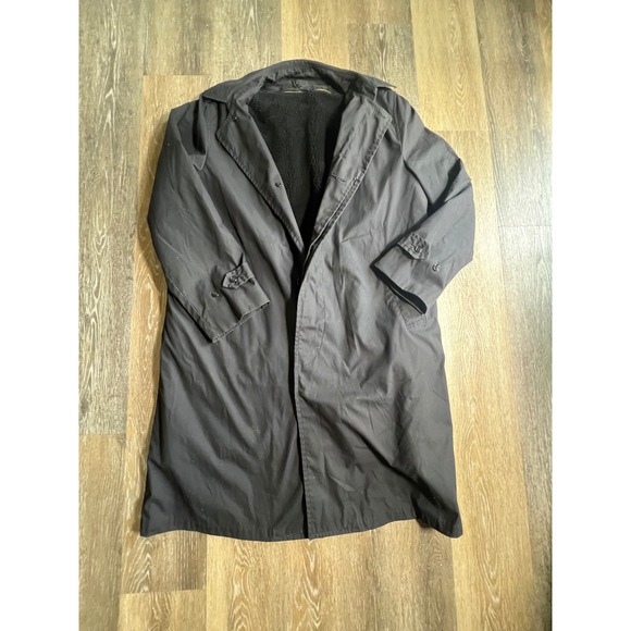 DSCP Quarterdeck Collection Trench Coat Mens 42L Black Zip Out Liner 98-D-0305
